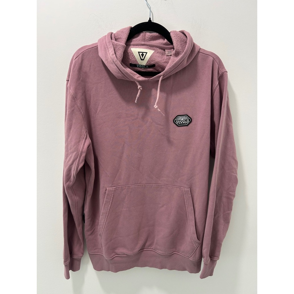 Vissla Medium Mauve Organic Cotton Pullover Hoodie Sweatshirt Logo Patch